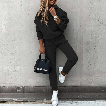 Ensemble Survêtement Femme – Sweat Col Rond Manches Longues – Pantalon Jogging Coupe Ajustée