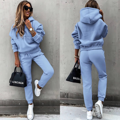 Ensemble Survêtement Femme – Sweat Col Rond Manches Longues – Pantalon Jogging Coupe Ajustée