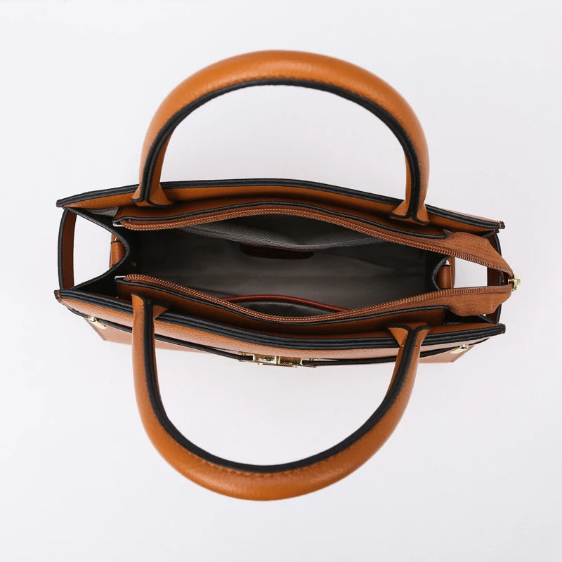 Sac à Main Femme – Cuir Végan Luxe – Forme Structurée – Fermoir Métallique Élégant